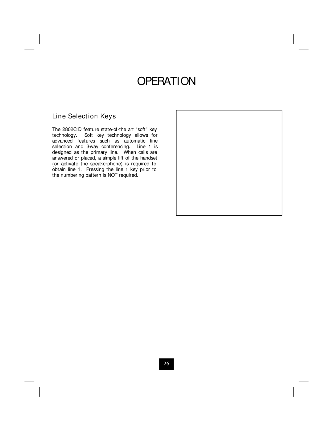 Marquis 2802CID manual Line Selection Keys 