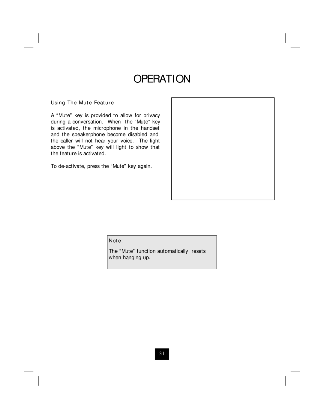 Marquis 2802CID manual Using The Mute Feature 