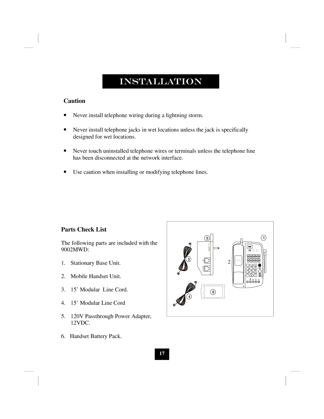 Marquis 9002MWD manual Parts Check List 