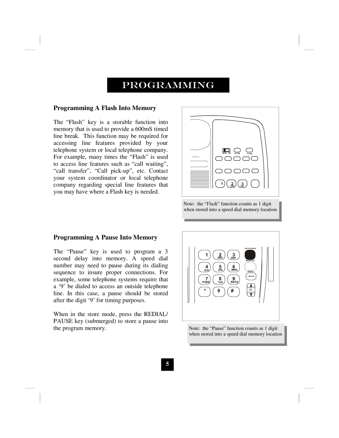 Marquis 9002MWD manual Programming a Flash Into Memory, Programming a Pause Into Memory 