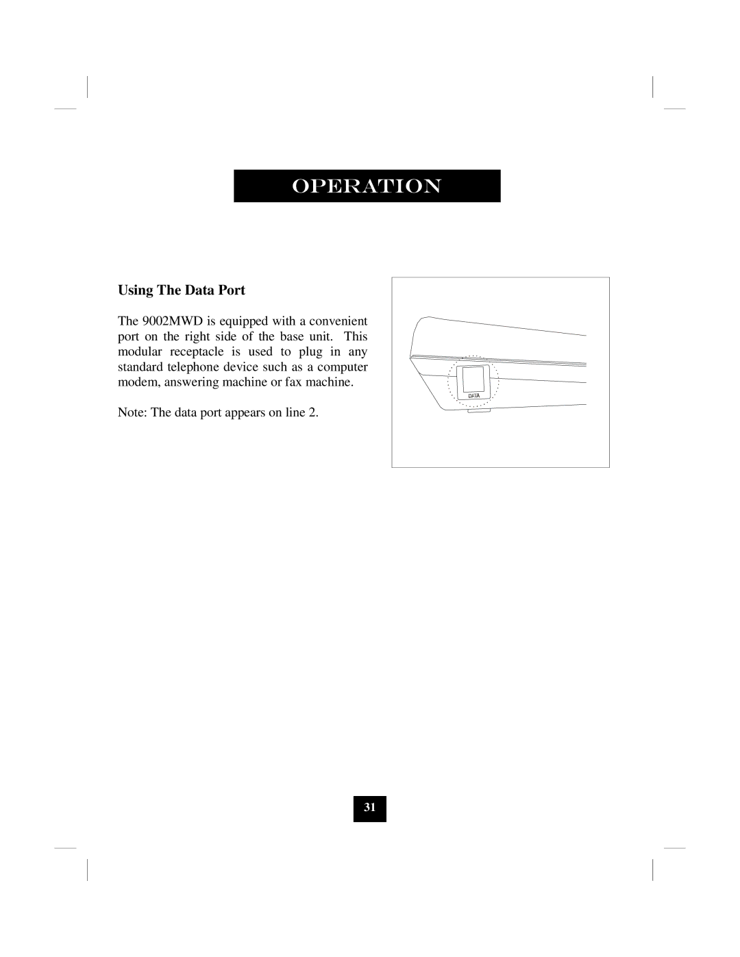 Marquis 9002MWD manual Using The Data Port 