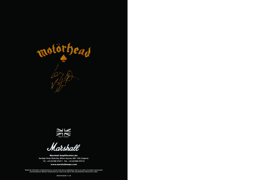 Marshall Amplification 1992LEM manual Marshall Amplification plc 