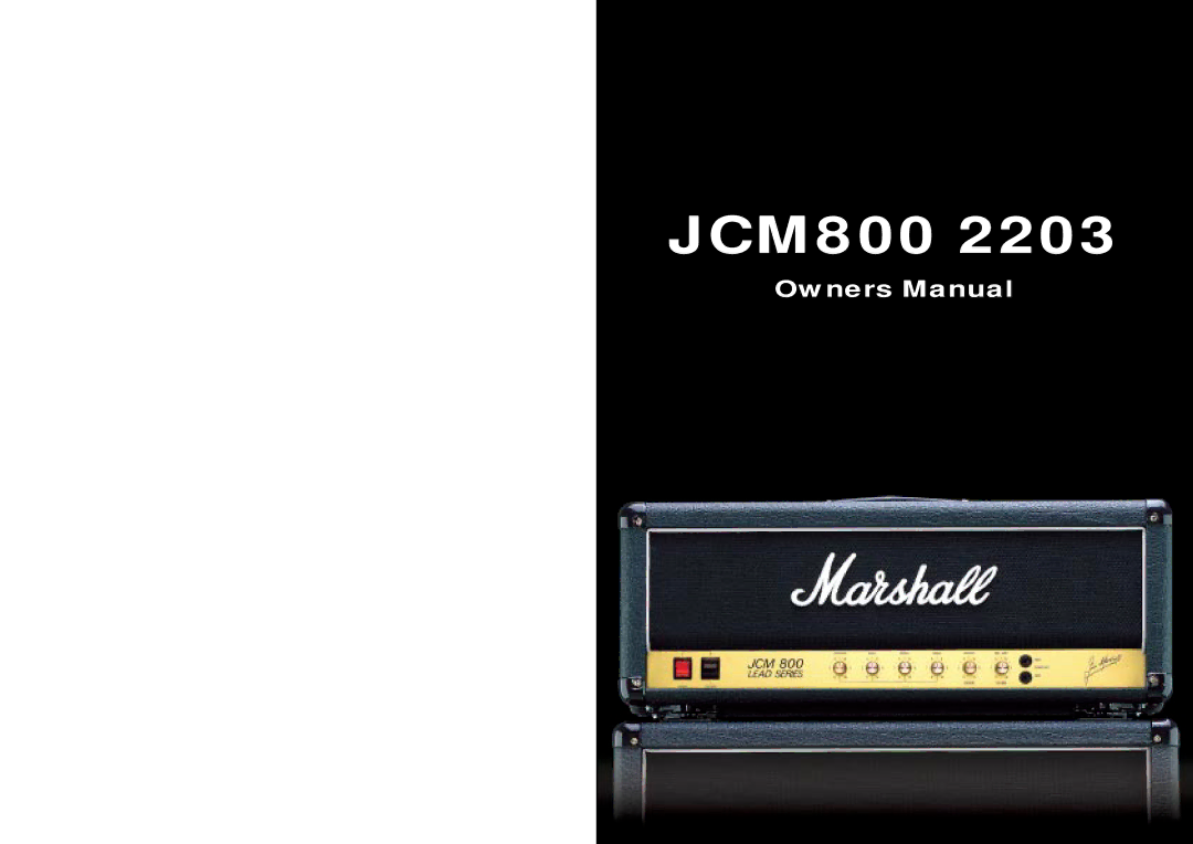 Marshall Amplification JCM800 specifications 