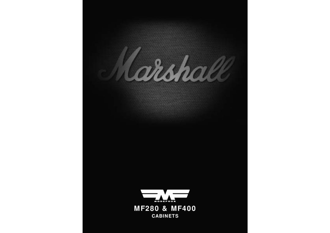 Marshall Amplification manual MF280 & MF400, Cabinets 