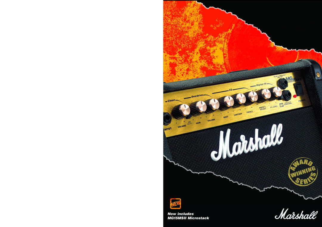 Marshall Amplification MG Series specifications Now includes MG15MSII Microstack 