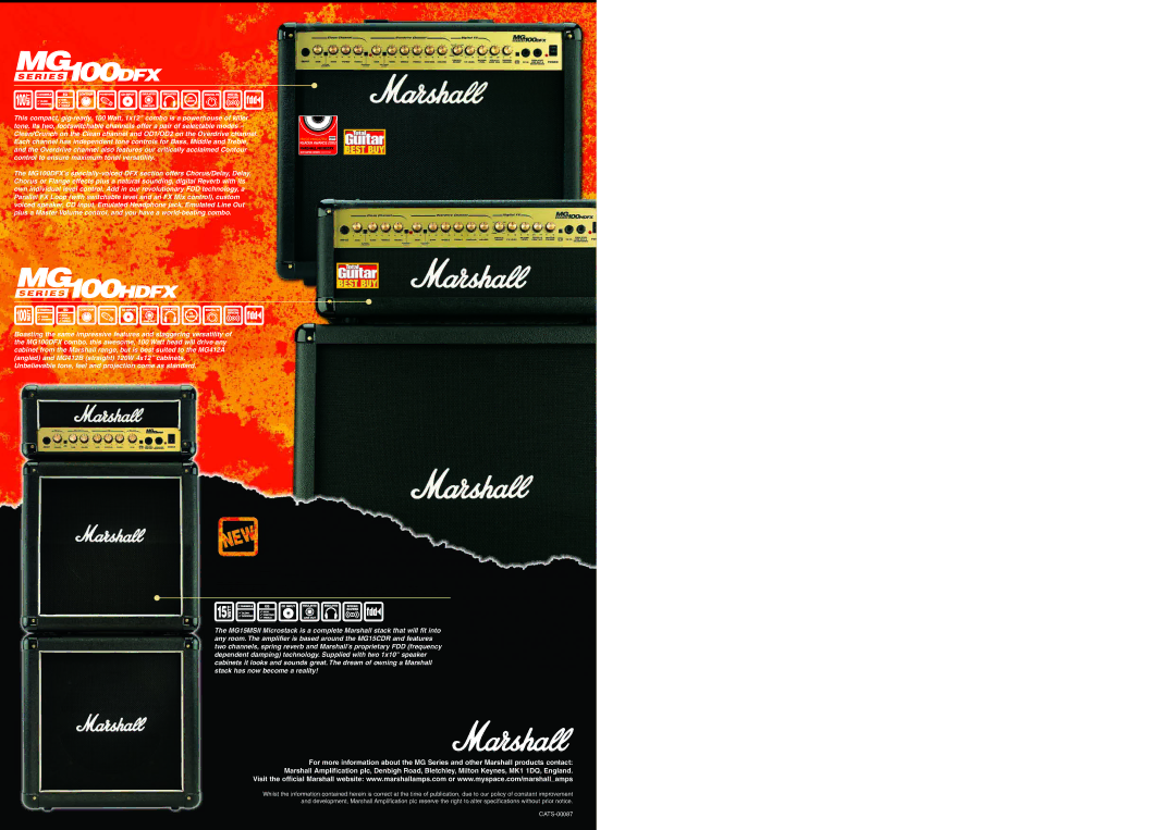 Marshall Amplification MG Series specifications 