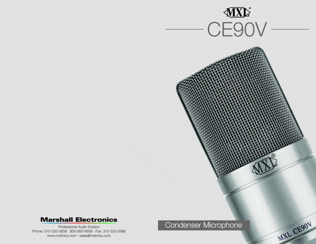 Marshall electronic CE90V, condenser microphone manual 