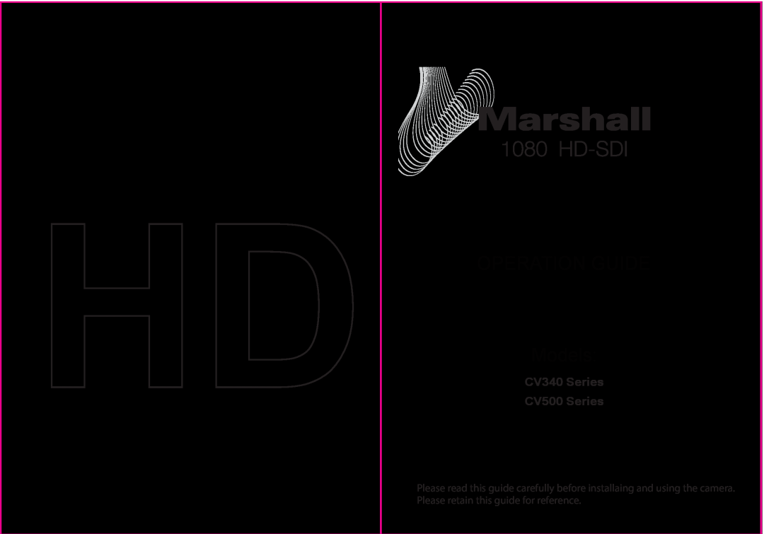 Marshall electronic manual OPERATION GUIDE Models, CV340 Series CV500 Series 