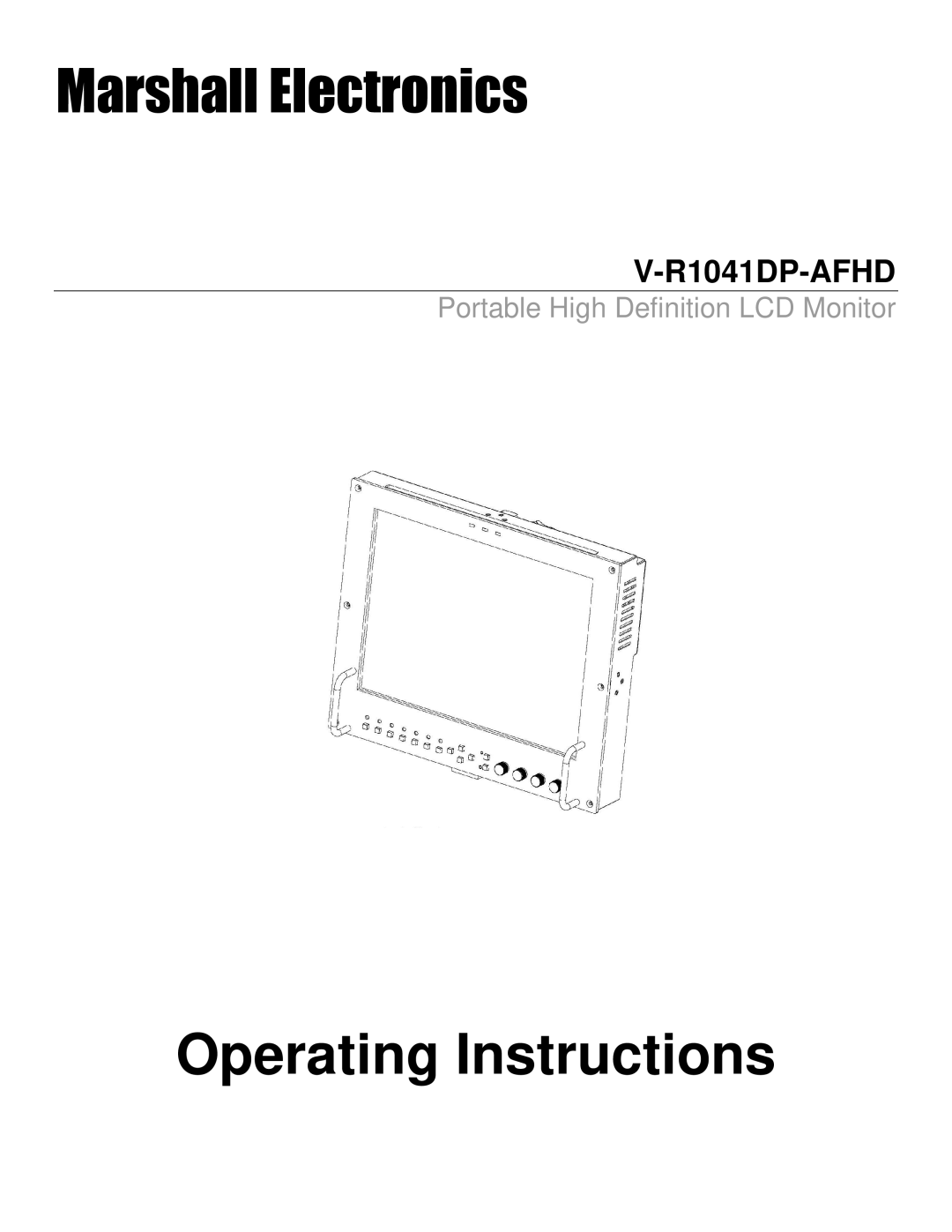 Marshall electronic V-R1041DP-AFHD operating instructions Operating Instructions 