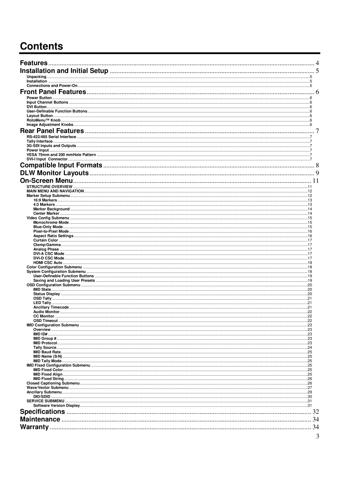 Marshall electronic V-R241-DLW manual Contents 