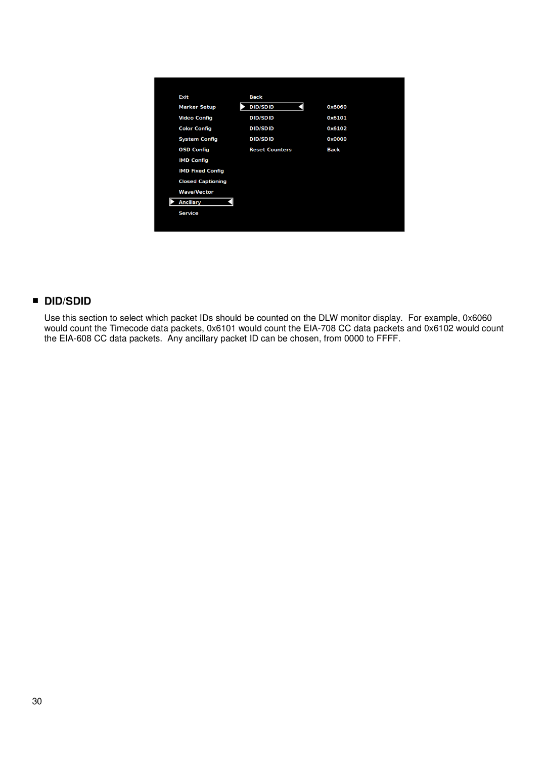 Marshall electronic V-R241-DLW manual Did/Sdid 