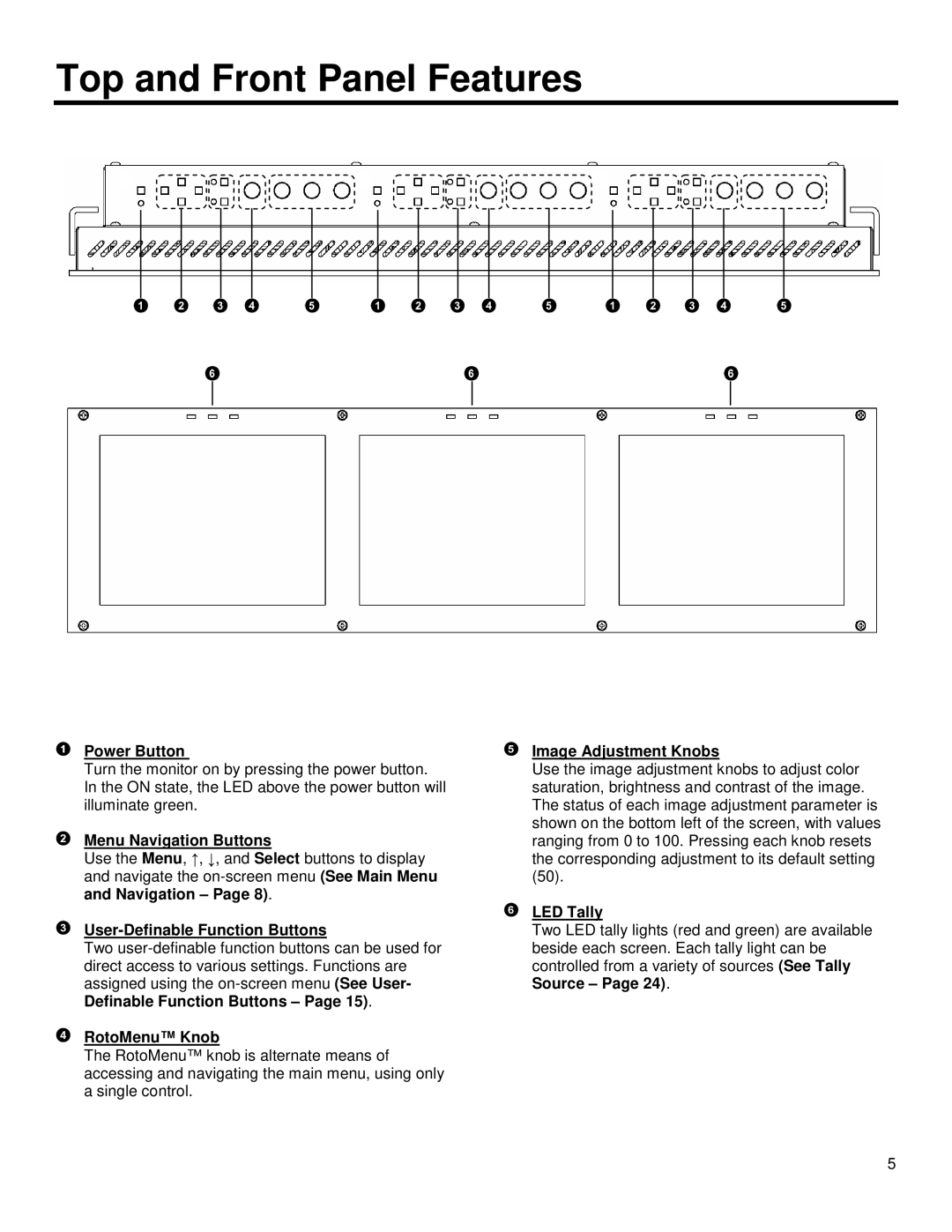 Marshall electronic V-R653-IMD-TE operating instructions Top and Front Panel Features, Power Button 