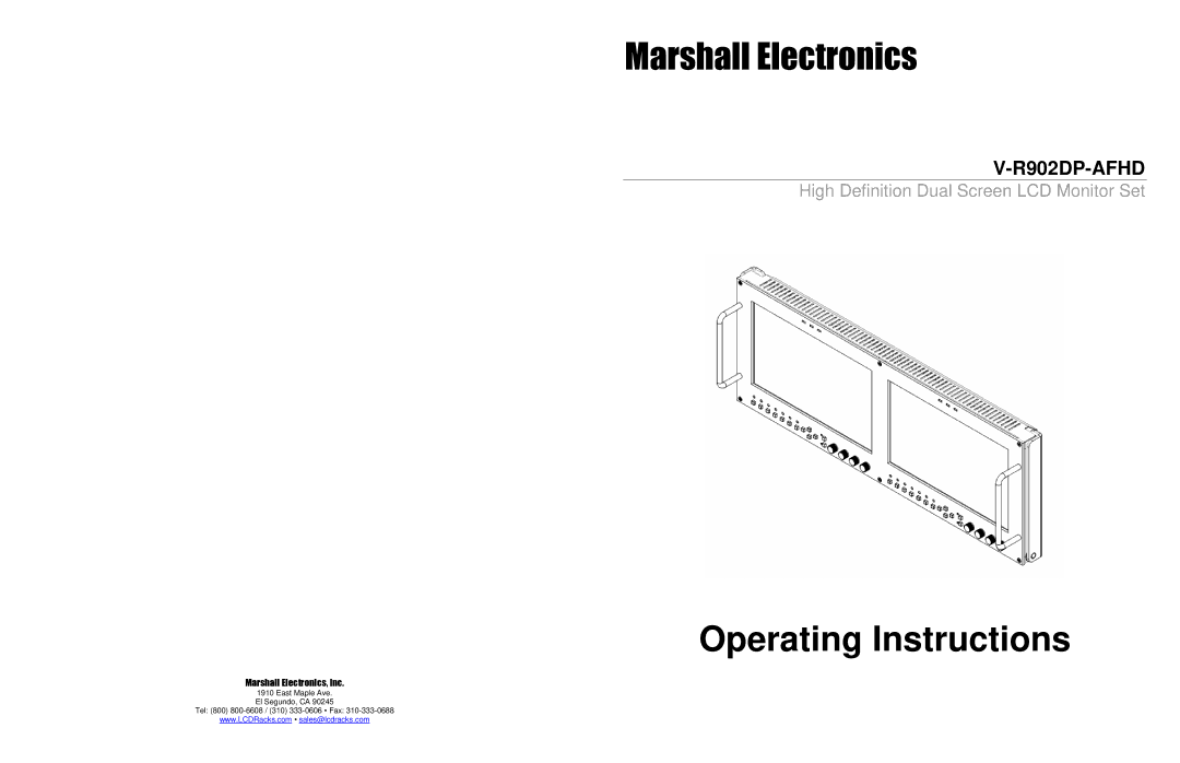 Marshall electronic V-R902DP-AFHD operating instructions Operating Instructions 