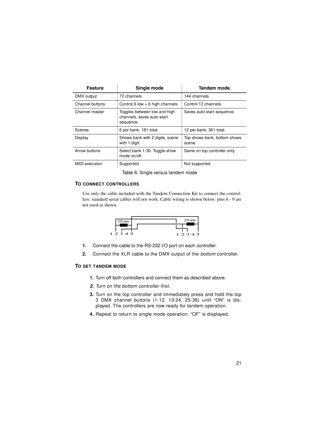 Martin Fireplaces 2518 user manual Feature Single mode Tandem mode, Single versus tandem mode 