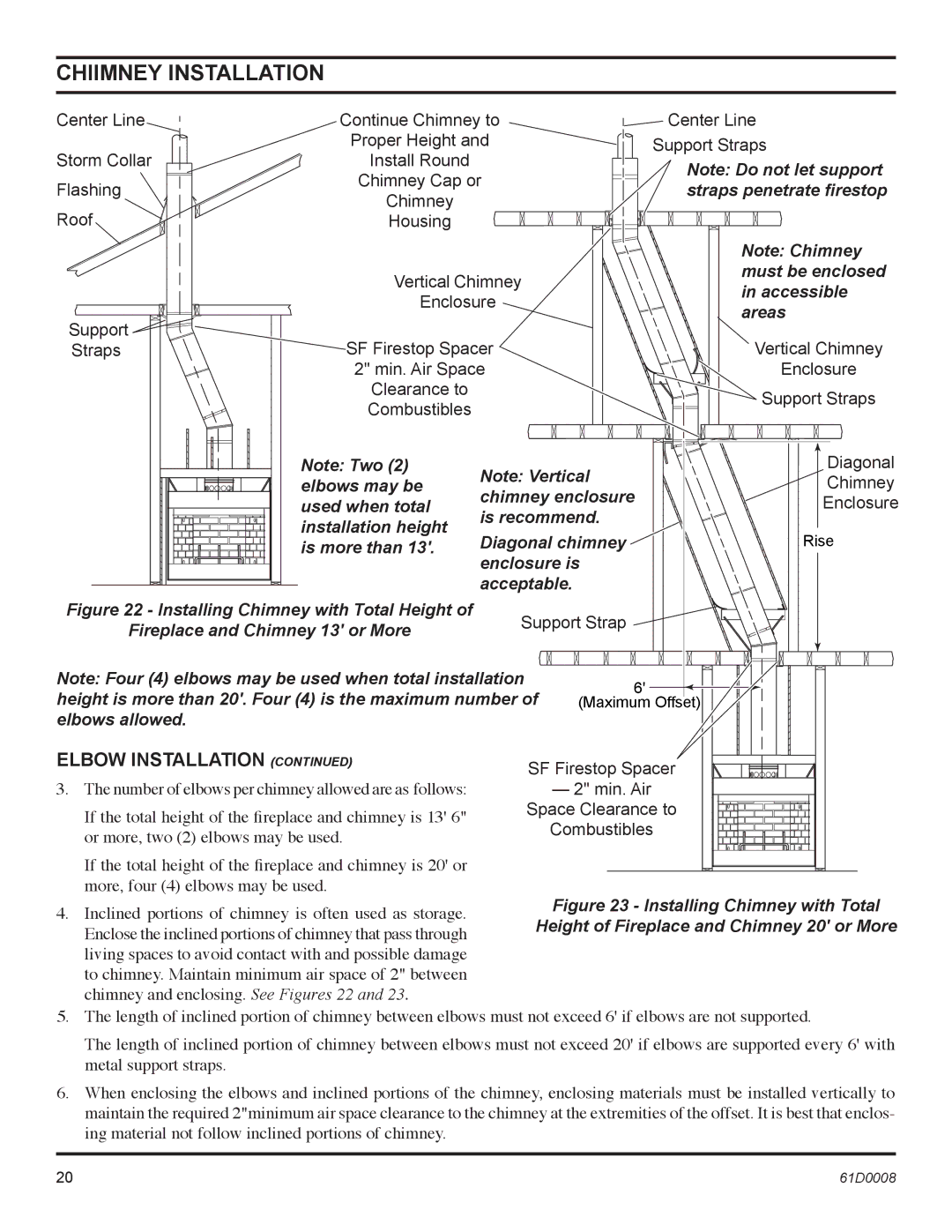 Martin Fireplaces 400BWBIA, 400BWBCIA, 400BWBA, 400BWBCA operating instructions Installing Chimney with Total Height 