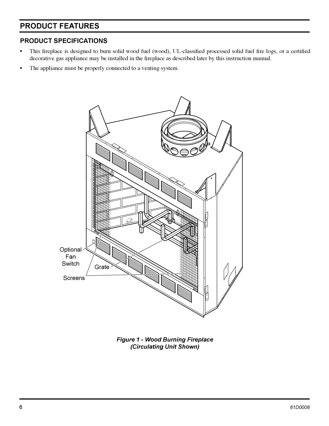 Martin Fireplaces 400BWBA, 400BWBIA, 400BWBCIA, 400BWBCA operating instructions Product Features, Product Specifications 