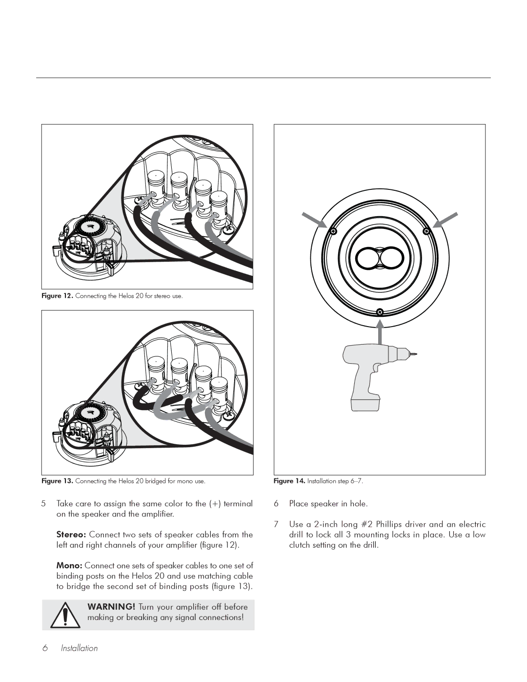 MartinLogan user manual Connecting the Helos 20 for stereo use 