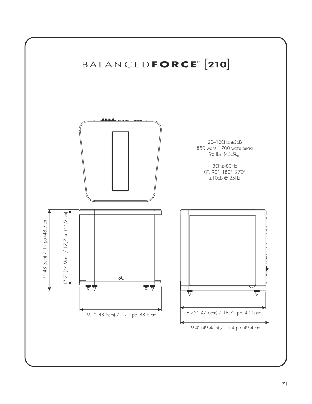 MartinLogan 212, 210 user manual 