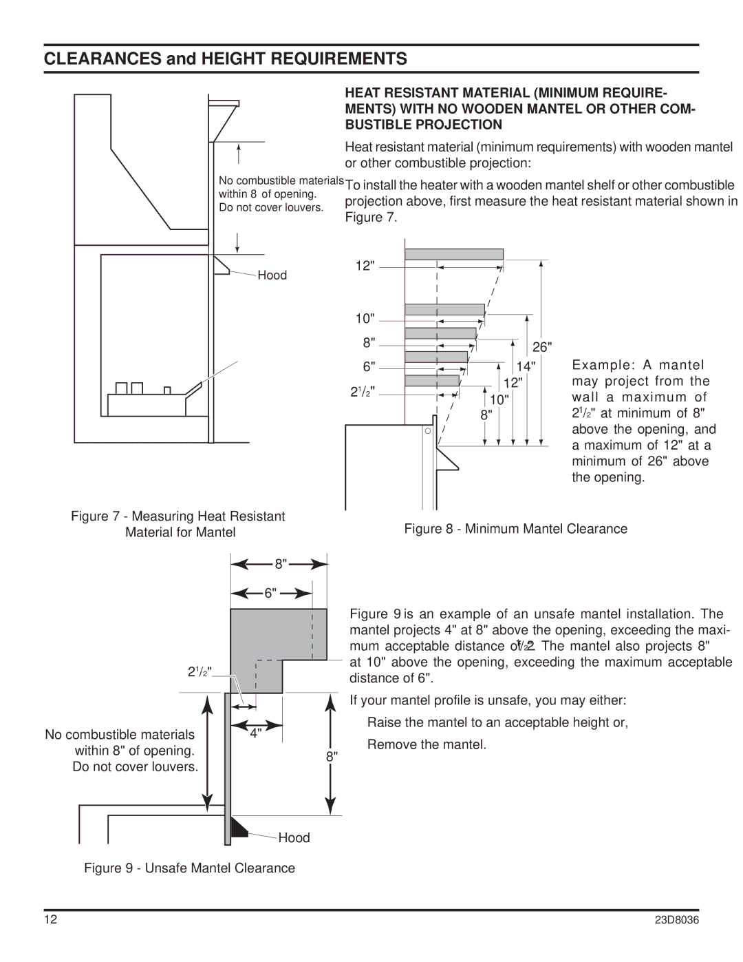 MartinLogan 33ISDG operating instructions Clearances and Height Requirements 