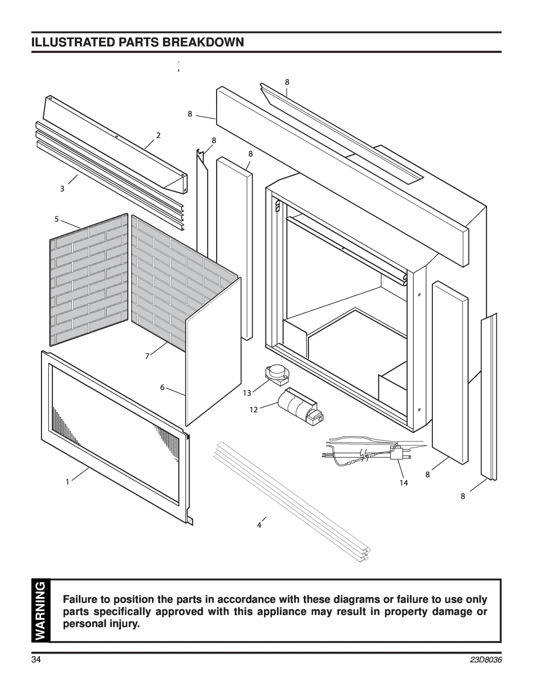 MartinLogan 33ISDG operating instructions Illustrated Parts Breakdown, 23D8036 