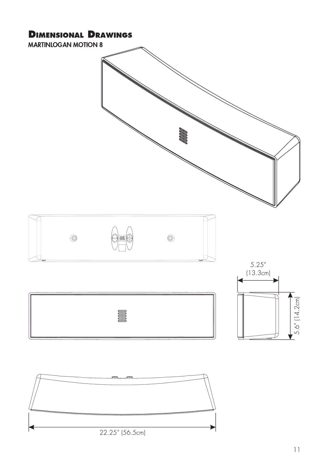 MartinLogan 6 user manual Dimensional Drawings 