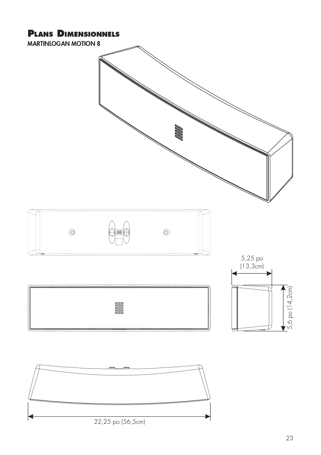 MartinLogan 6 user manual Plans Dimensionnels 