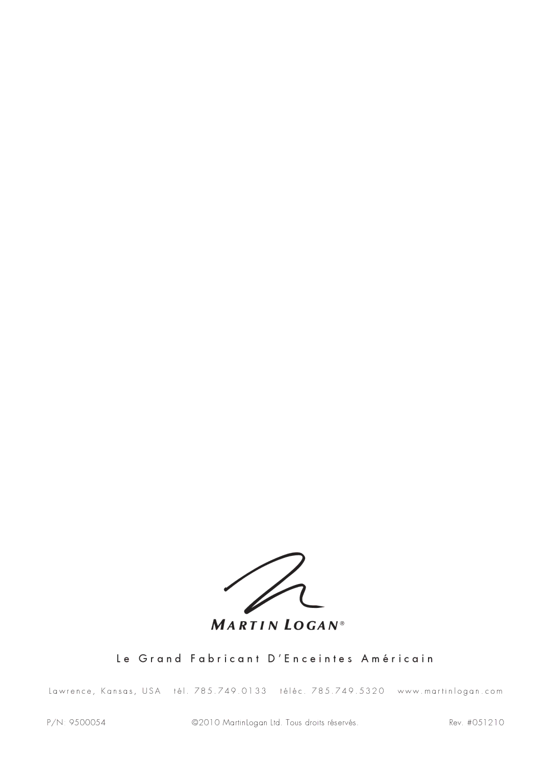 MartinLogan 6 user manual 