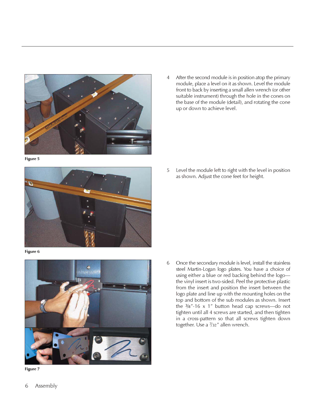 MartinLogan E2 manual Assembly 