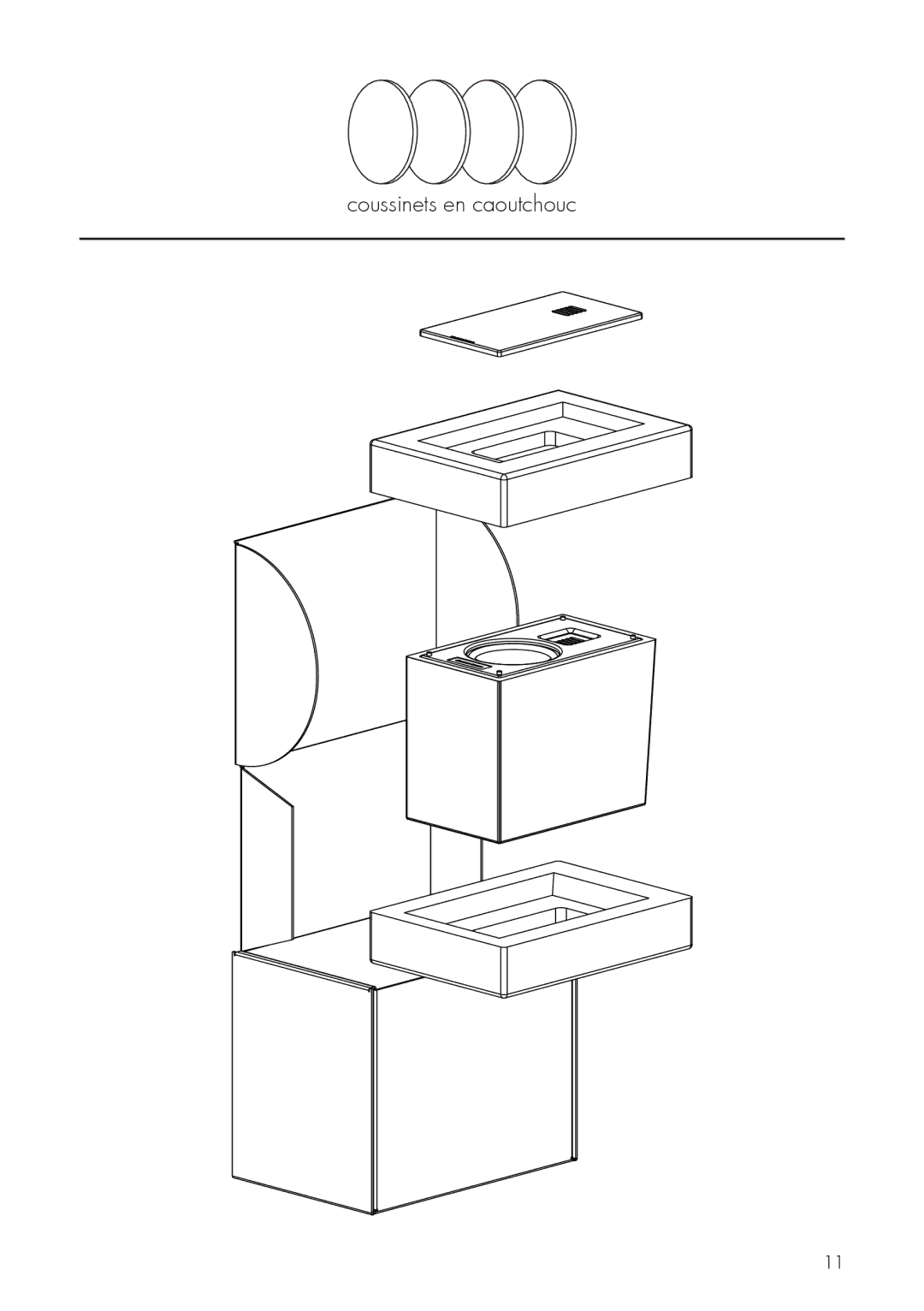 MartinLogan I5 user manual Coussinets en caoutchouc 