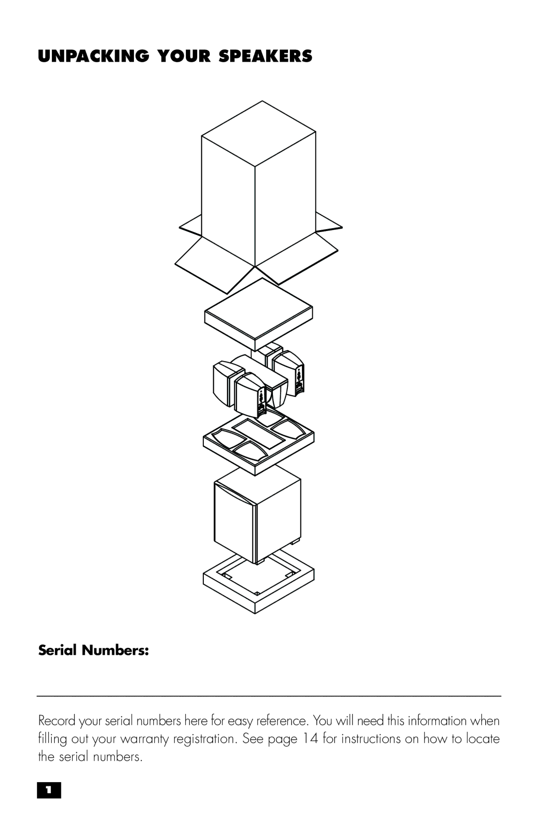 MartinLogan MLT-1 user manual Unpacking Your Speakers 