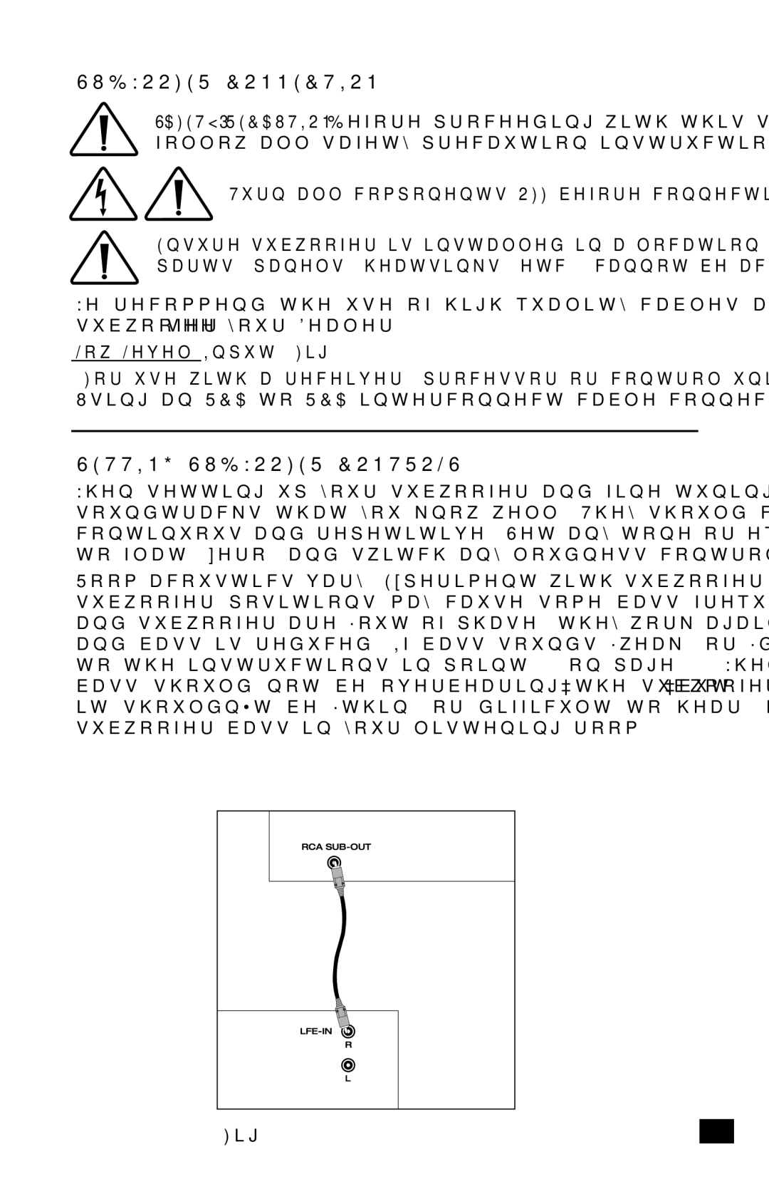 MartinLogan MLT-2 user manual Subwoofer Connection, Setting Subwoofer Controls, Low-Level Input Fig 