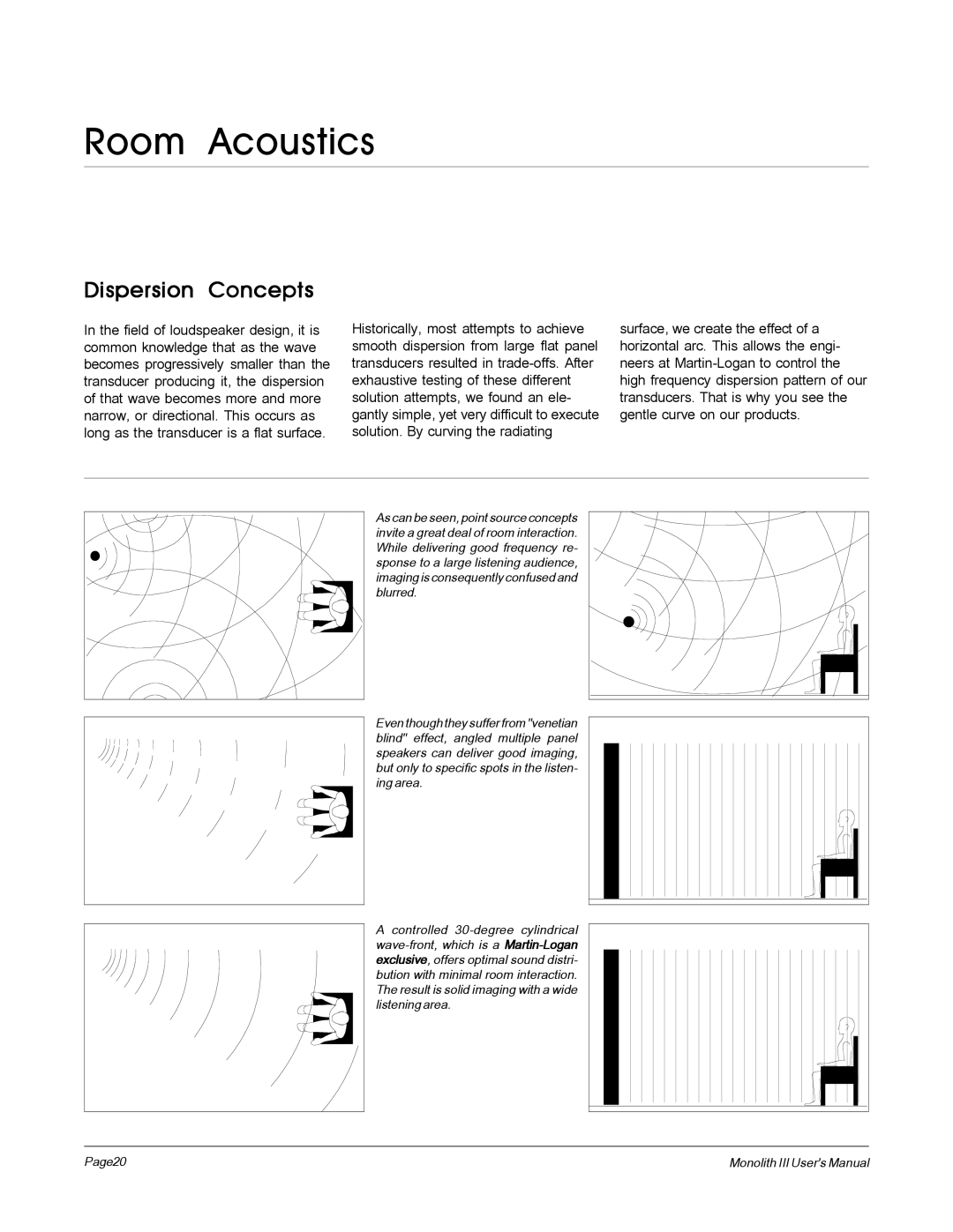 MartinLogan Monolith III user manual Dispersion Concepts 