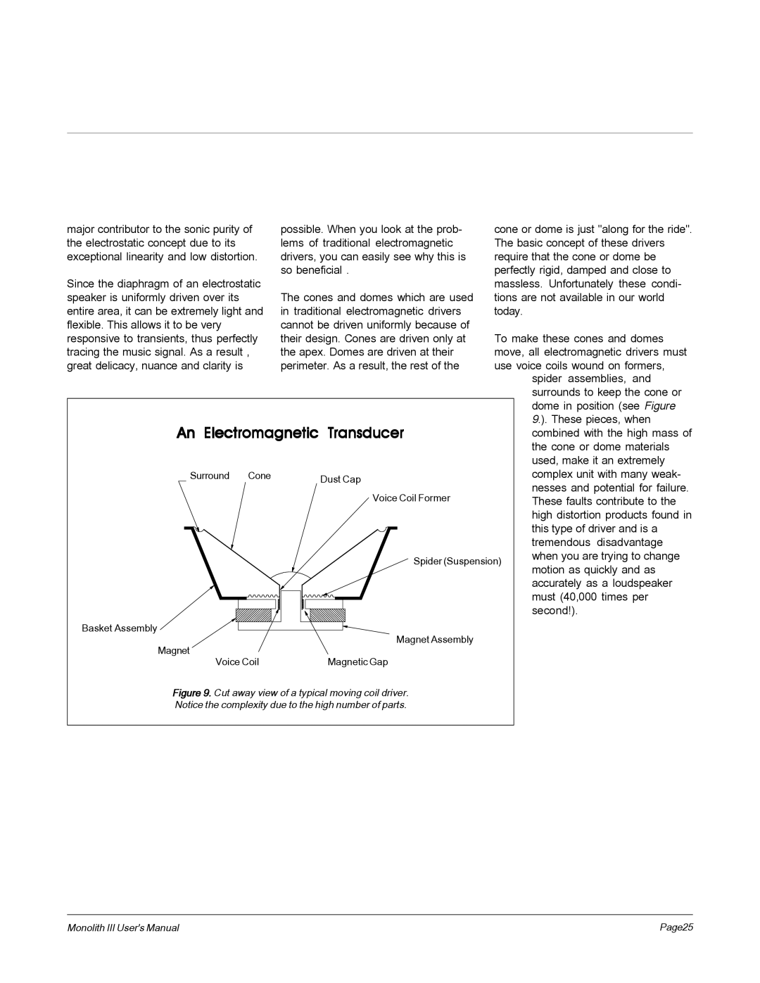 MartinLogan Monolith III user manual An Electromagnetic Transducer 