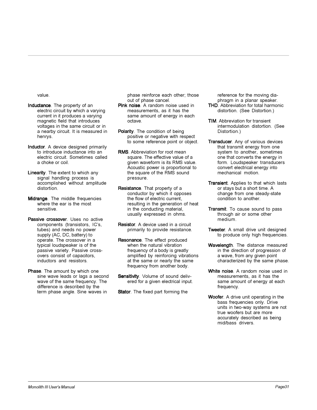 MartinLogan Monolith III user manual Page31 