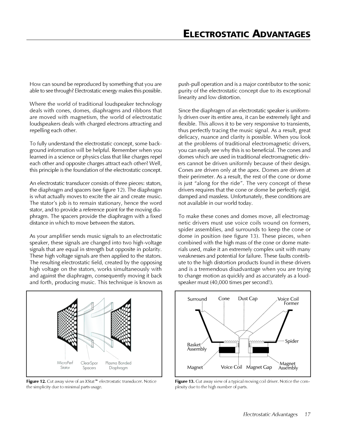 MartinLogan Summit X user manual Electrostatic Advantages 