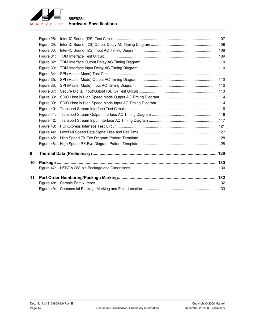 Marvel Group 88F6281 specifications Inter-IC Sound I2S Test Circuit 107 