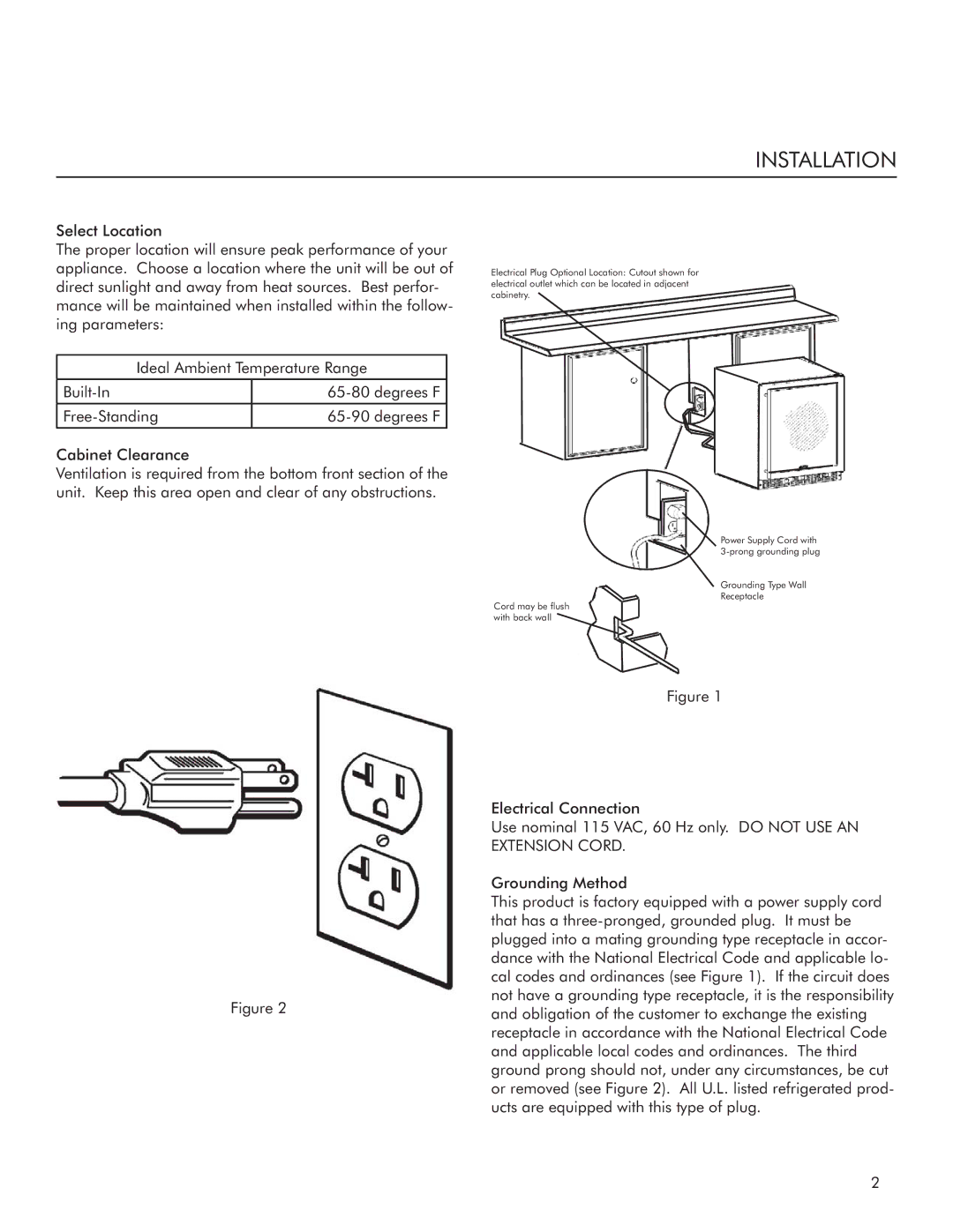 Marvel Industries 30WCM manual Installation, Extension Cord 