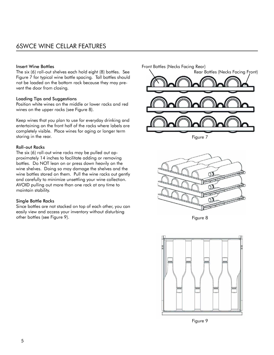 Marvel Industries 3SWCE manual 6SWCE Wine Cellar Features 