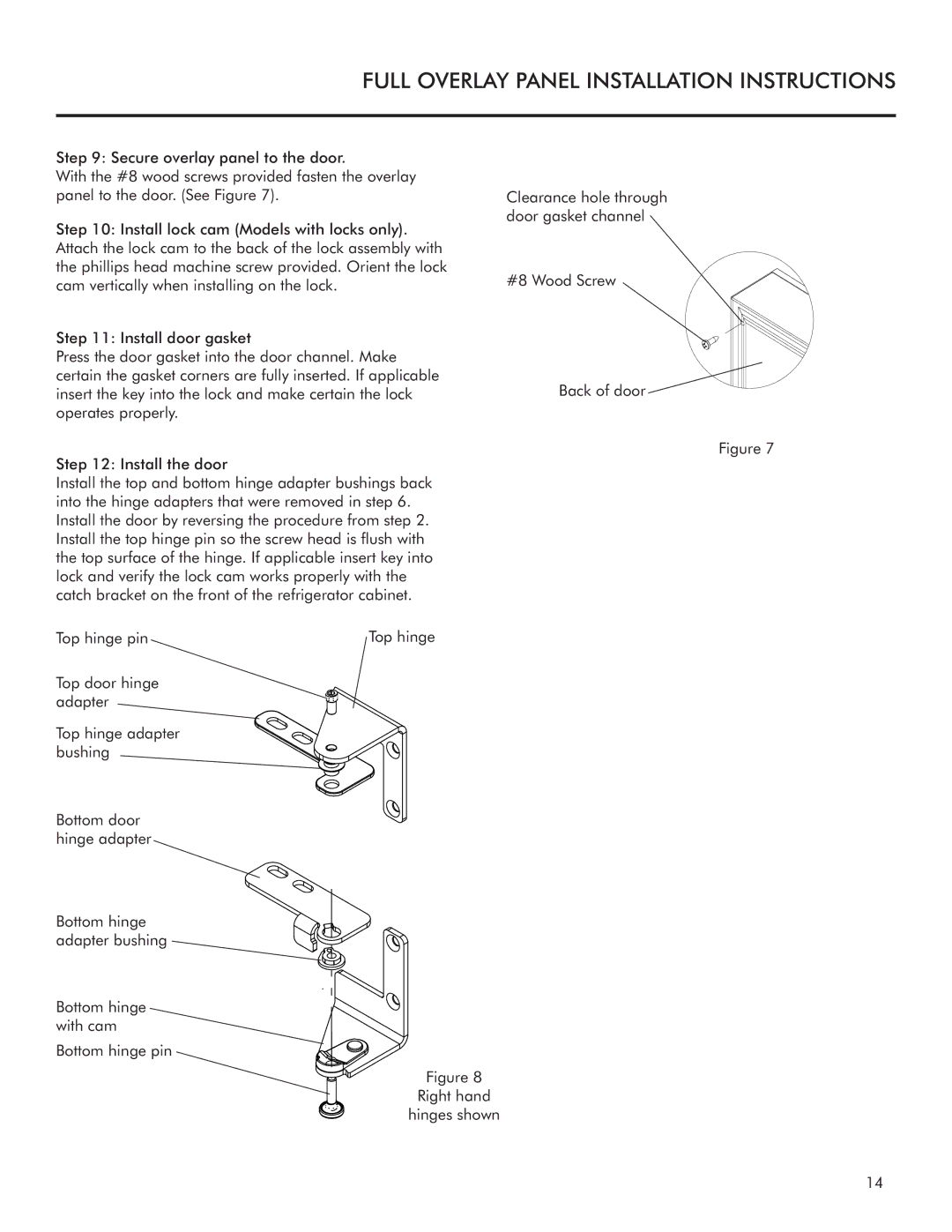 Marvel Industries 61ARMBSFL, 61ARMBSFR, 61ARMBBOR manual Right hand Hinges shown 