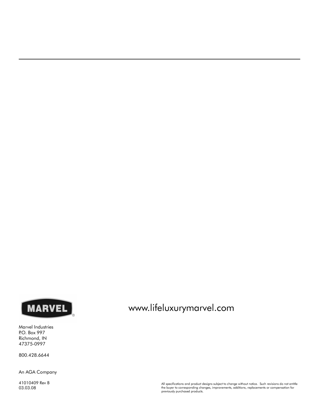 Marvel Industries 80RDE, 60RDE manual Rev B 