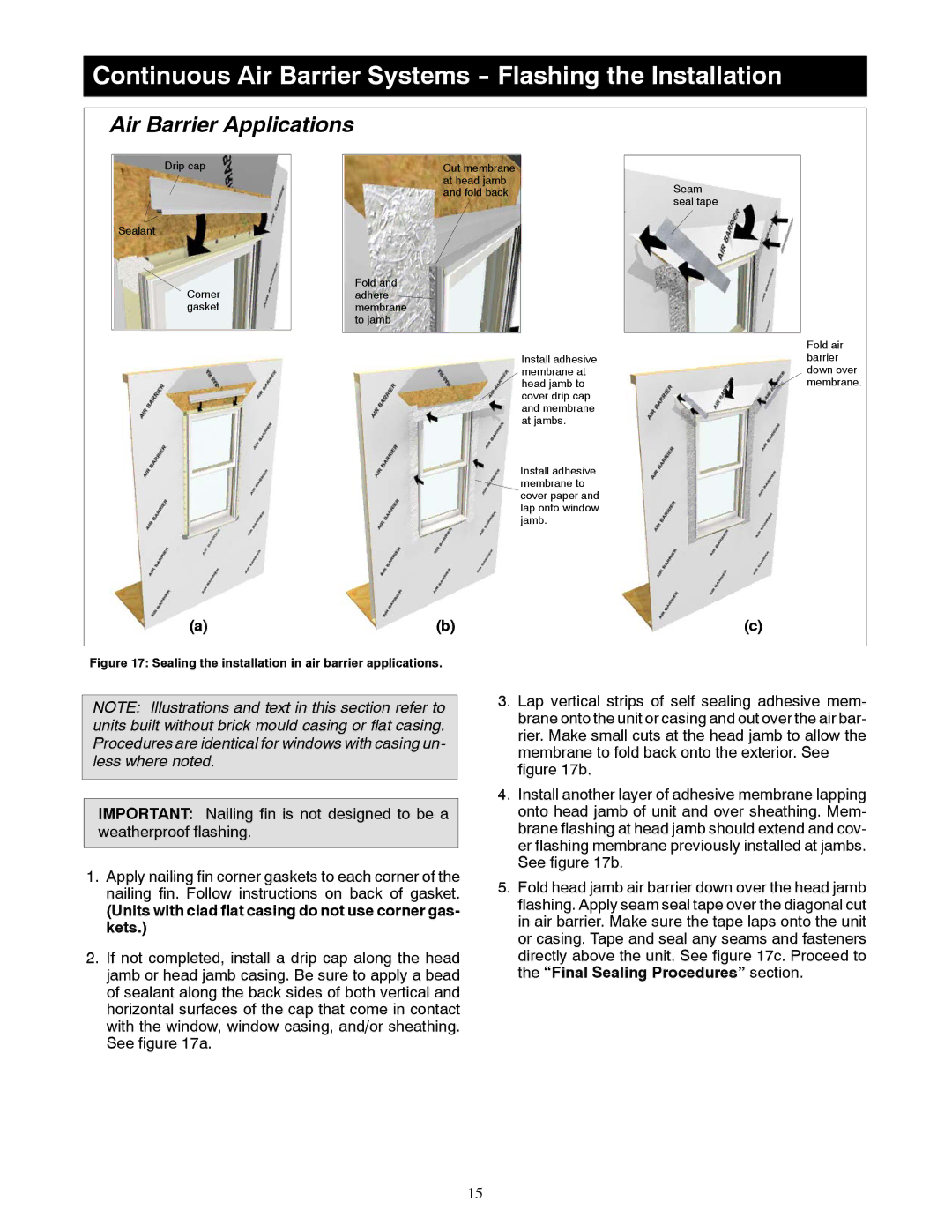 Marvin Window manual Continuous Air Barrier Systems Flashing the Installation 