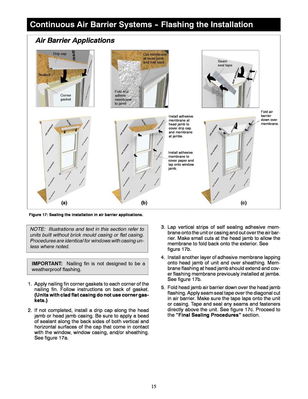 Marvin Window manual Continuous Air Barrier Systems - Flashing the Installation, Air Barrier Applications 