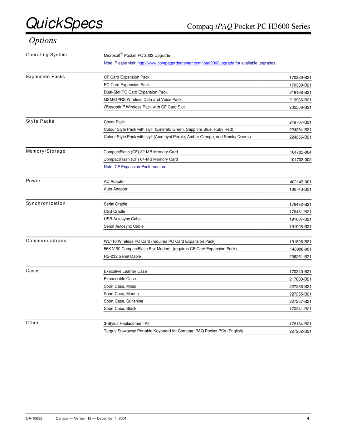 Maserati H3600 manual Options 