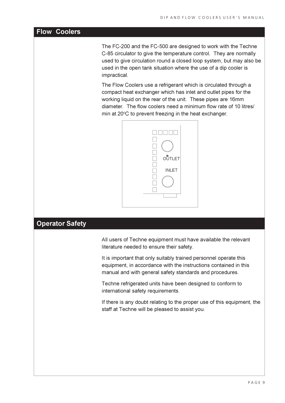 MASS Engineered Design RU-200 user manual Flow Coolers, Operator Safety 