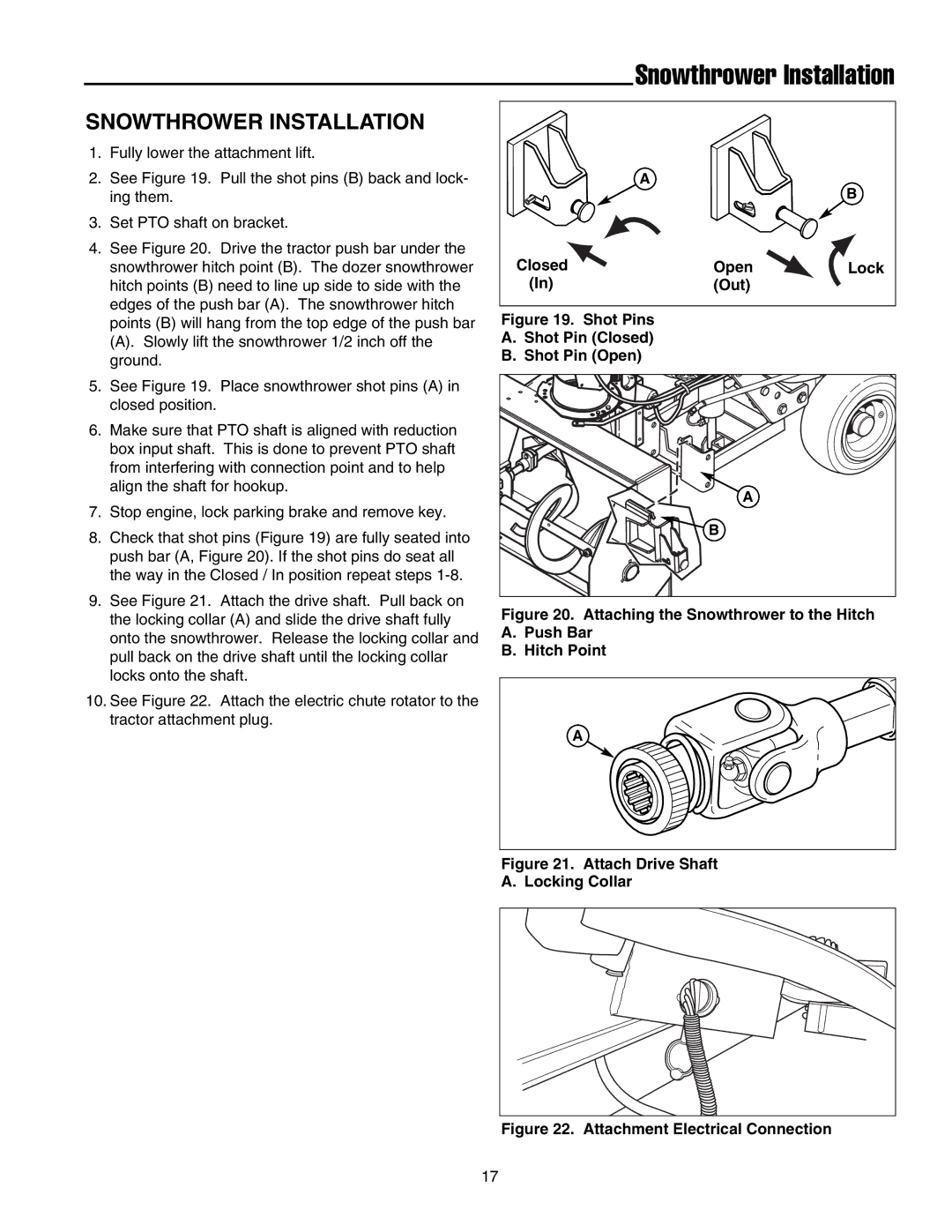 Massey Ferguson L&G 1694404 manual Snowthrower Installation 