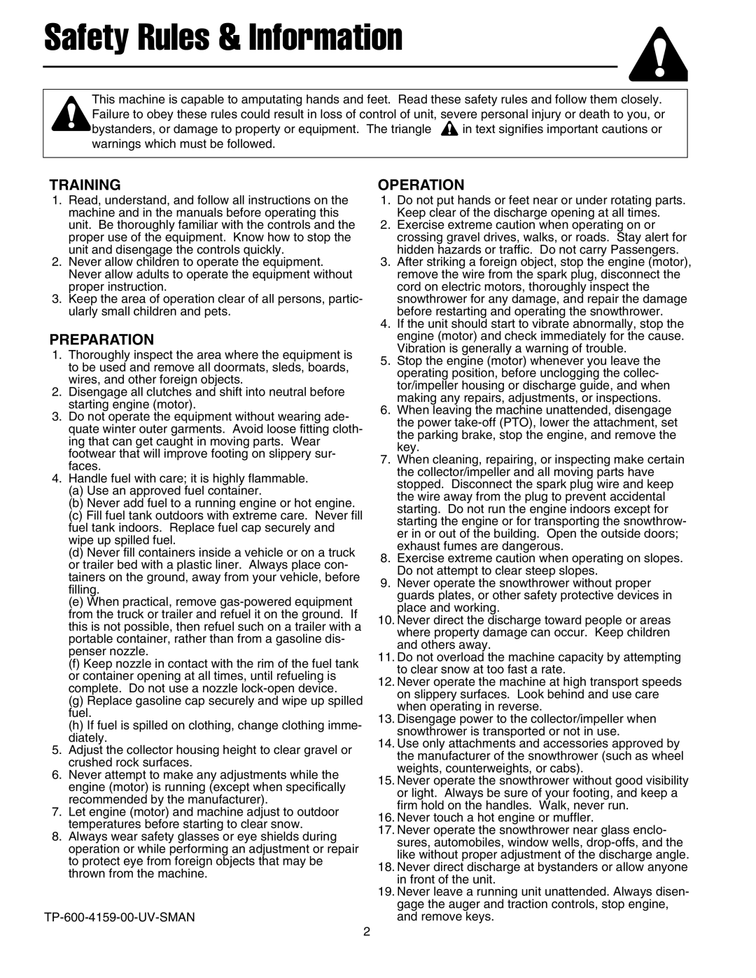 Massey Ferguson L&G 1694404 manual Safety Rules & Information 