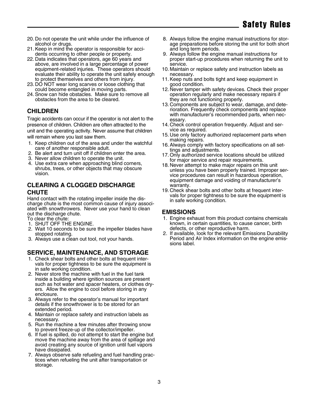 Massey Ferguson L&G 1694404 manual Safety Rules, Children 