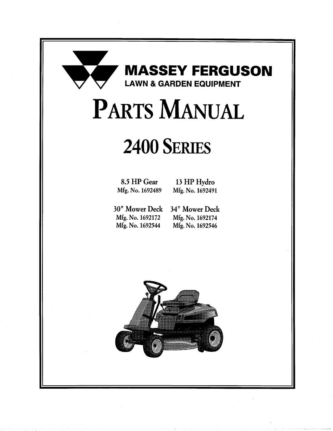 Massey Ferguson L&G 2400 manual 