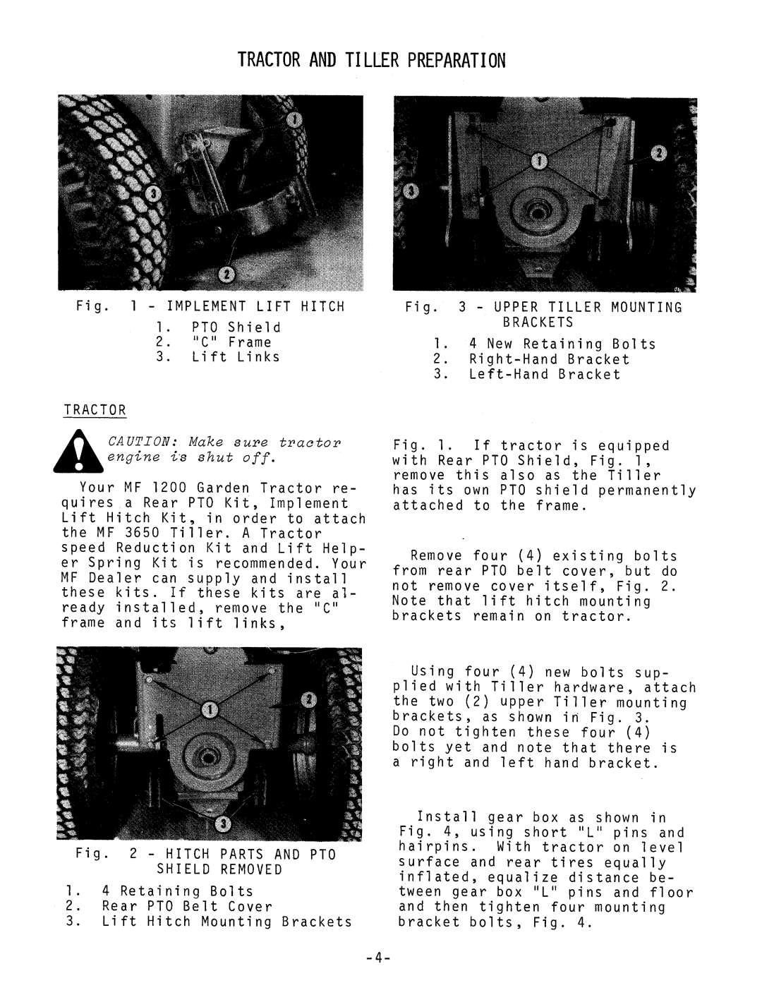 Massey Ferguson L&G MF 3650 PTO manual 