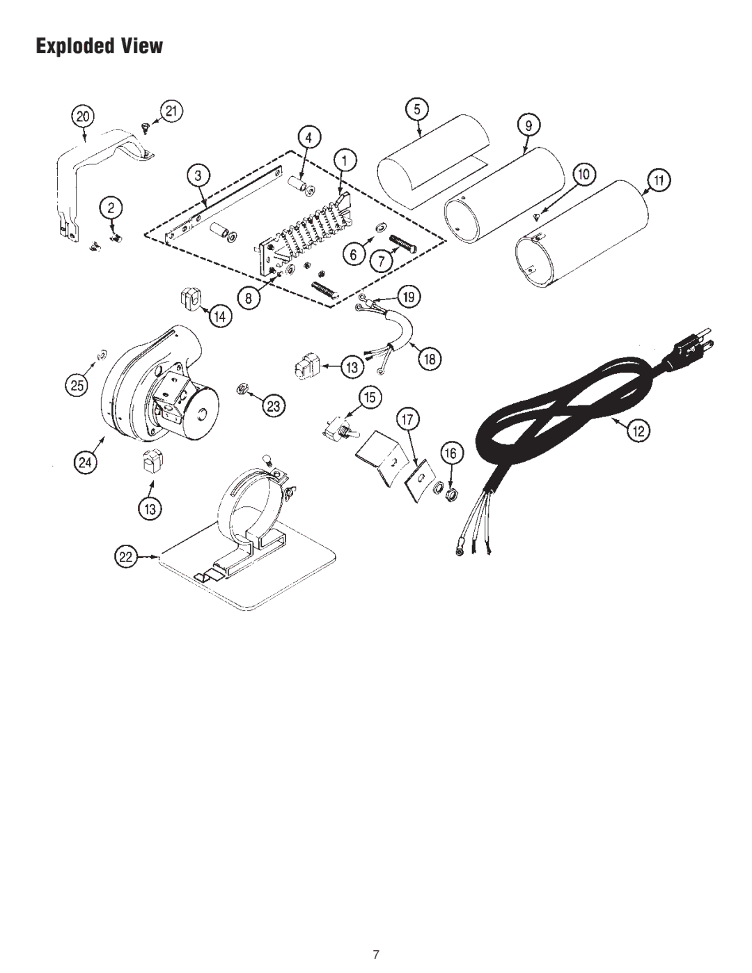 Master Appliance Heat Blower instruction manual Exploded View 